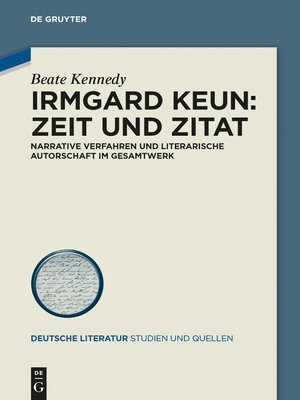 cover image of Irmgard Keun – Zeit und Zitat